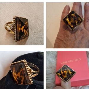 Betsey Johnson Rare Vintage Bold Leopard Statement Ring7-  7.5